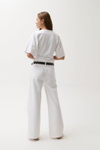 Jadyn Low Slung Palazzo Jean-Vivid White