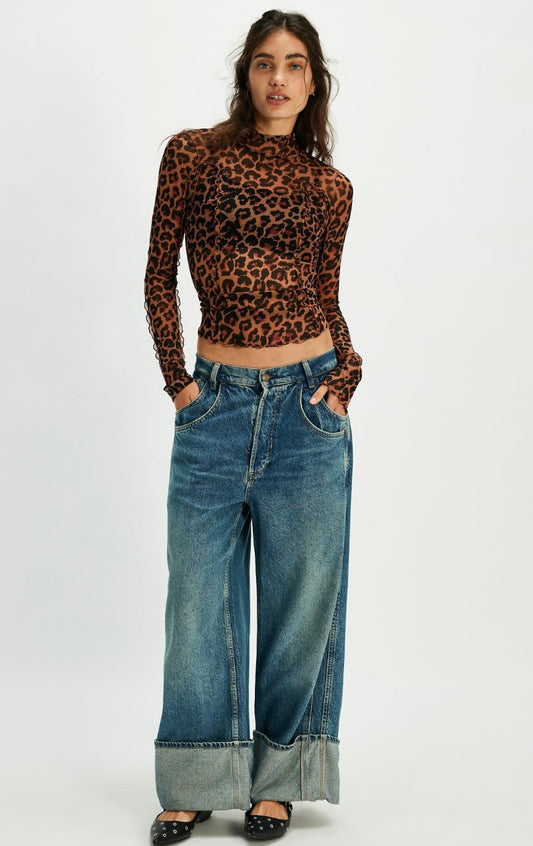 Free People Charlie Printed Mesh Top