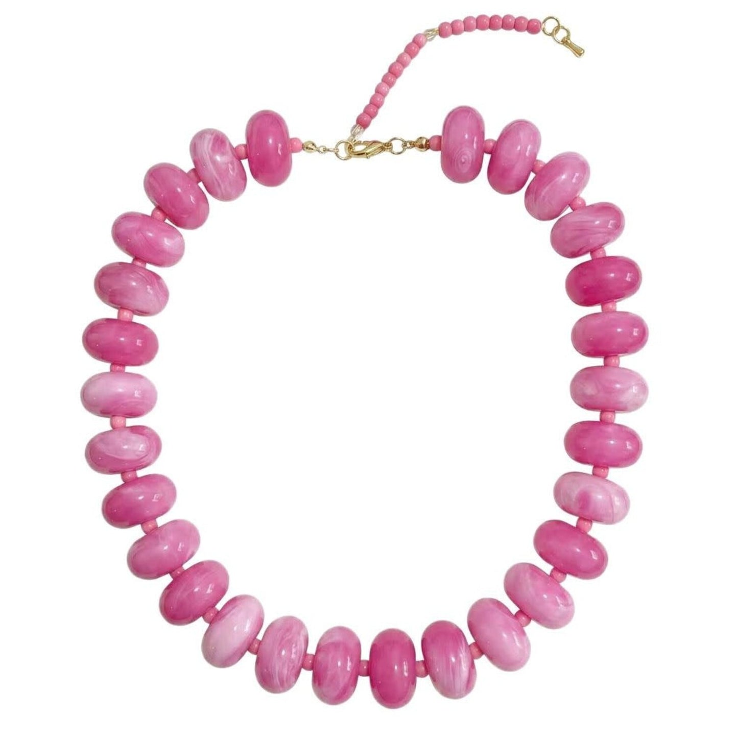 Marlan Hot Pink Beaded Necklace