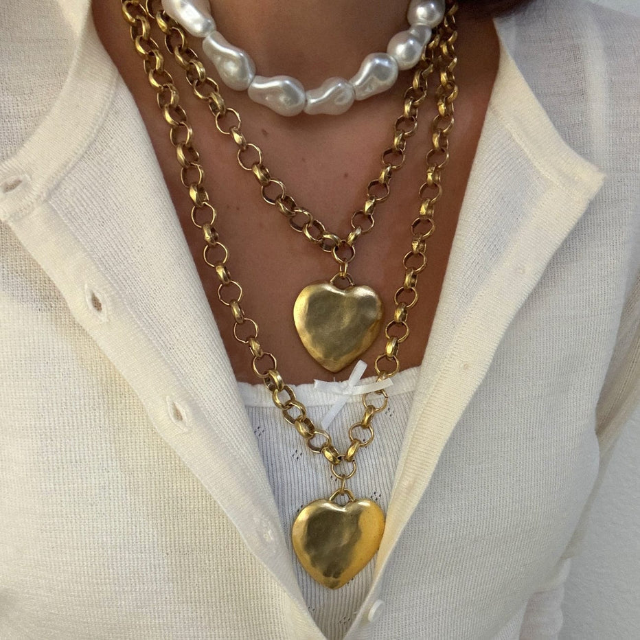 Bracha Puffy Heart Necklace