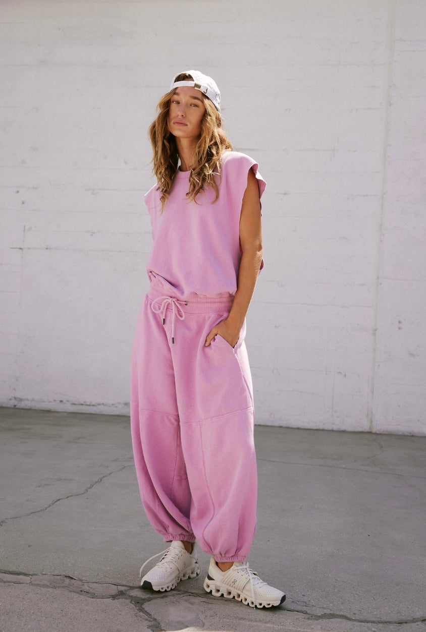 Free People Pink Throw And Go Onesie
