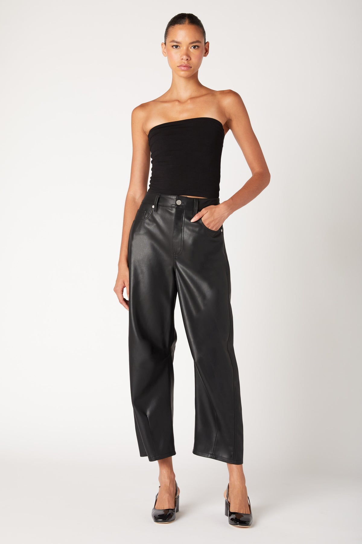 Blanknyc Vegan Leather Barrel Pant