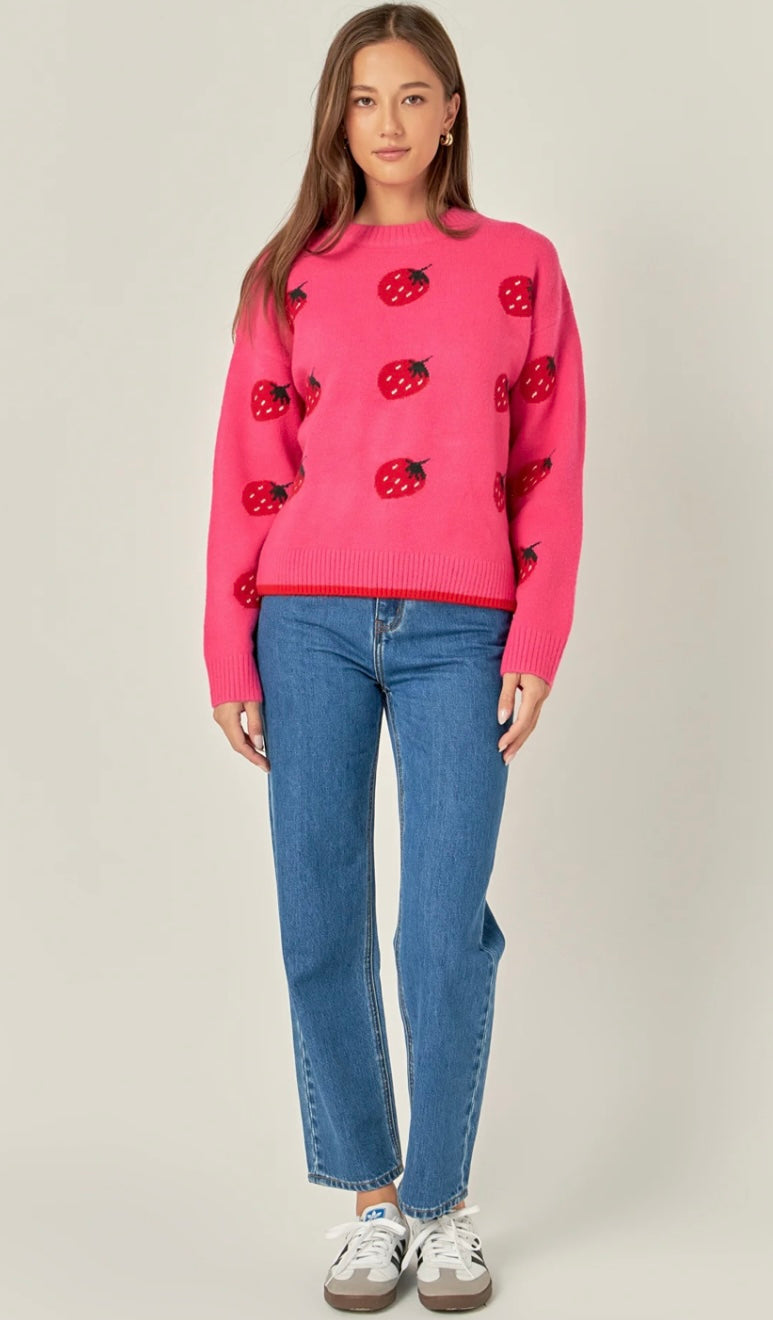 English Factory Strawberry Crew-Neck Sweater