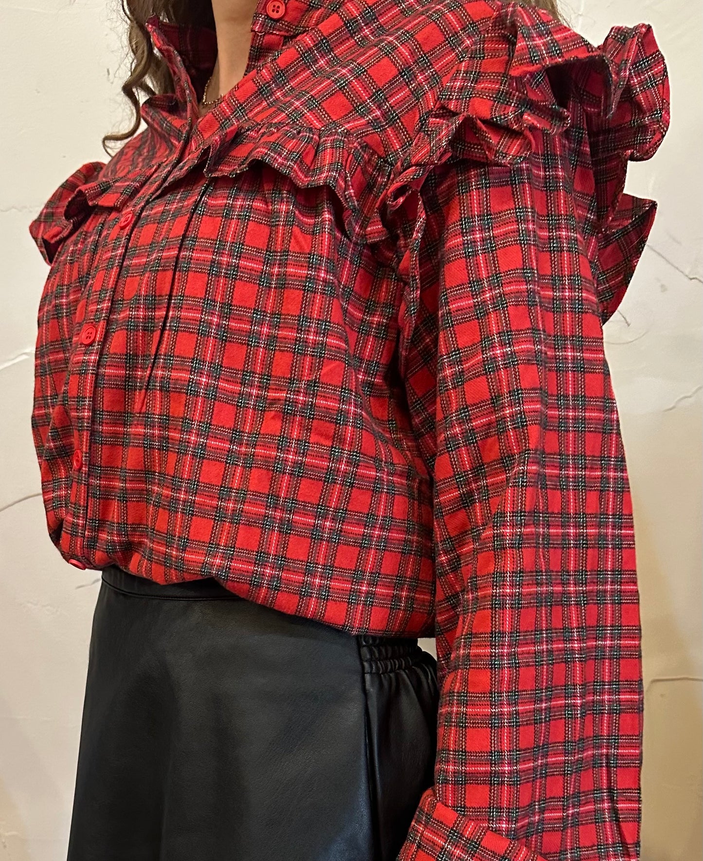 Plaid Ruffle Top