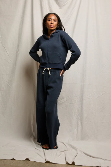 Inez Waffle Relaxed Zip-Up Cropped Jacket