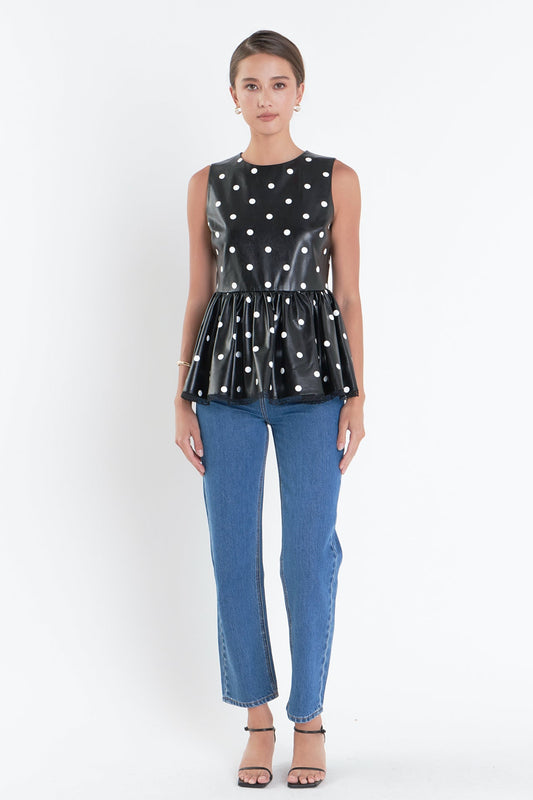 Peplum Polka Top