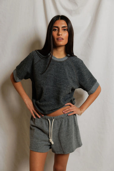 Kennedy Reverse Fleece Short-Sleeve Crewneck