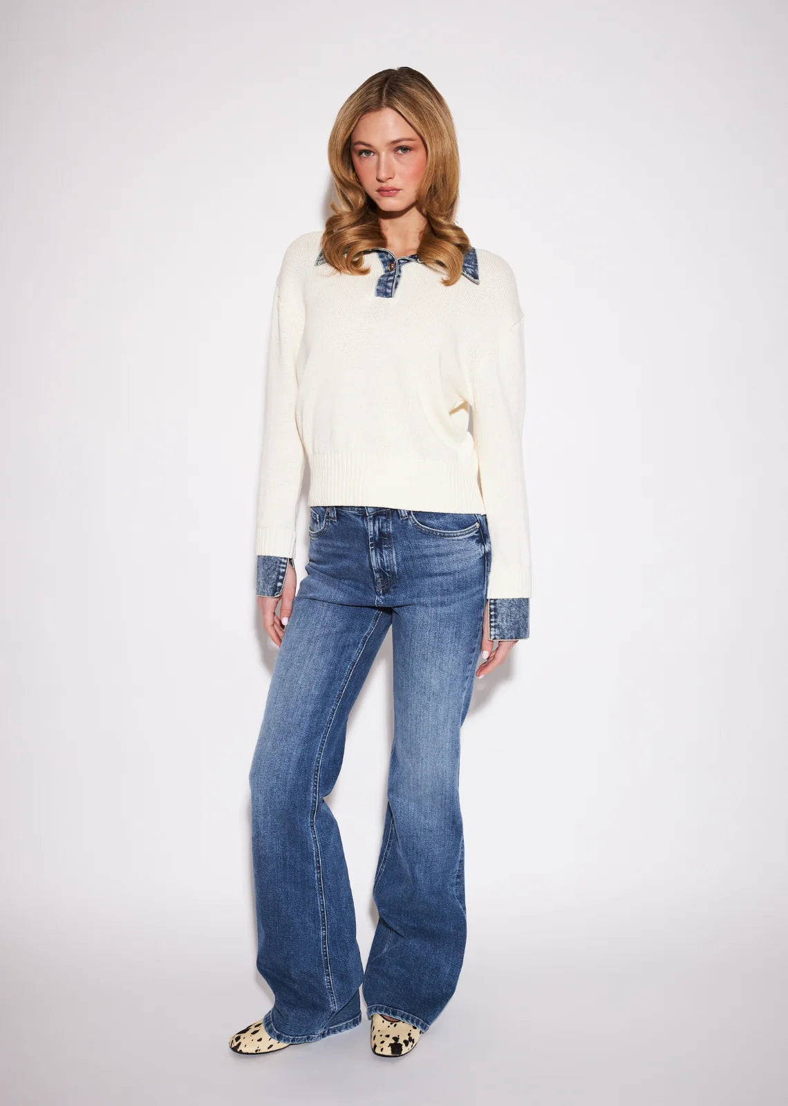 Elton Denim Collar Sweater
