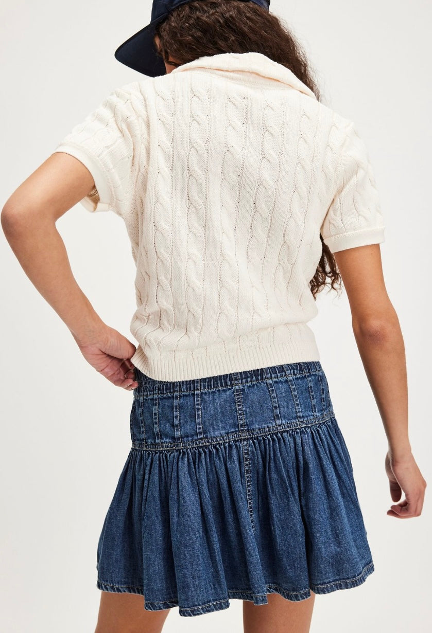 Free People We The Free Roselle Denim Mini Skirt