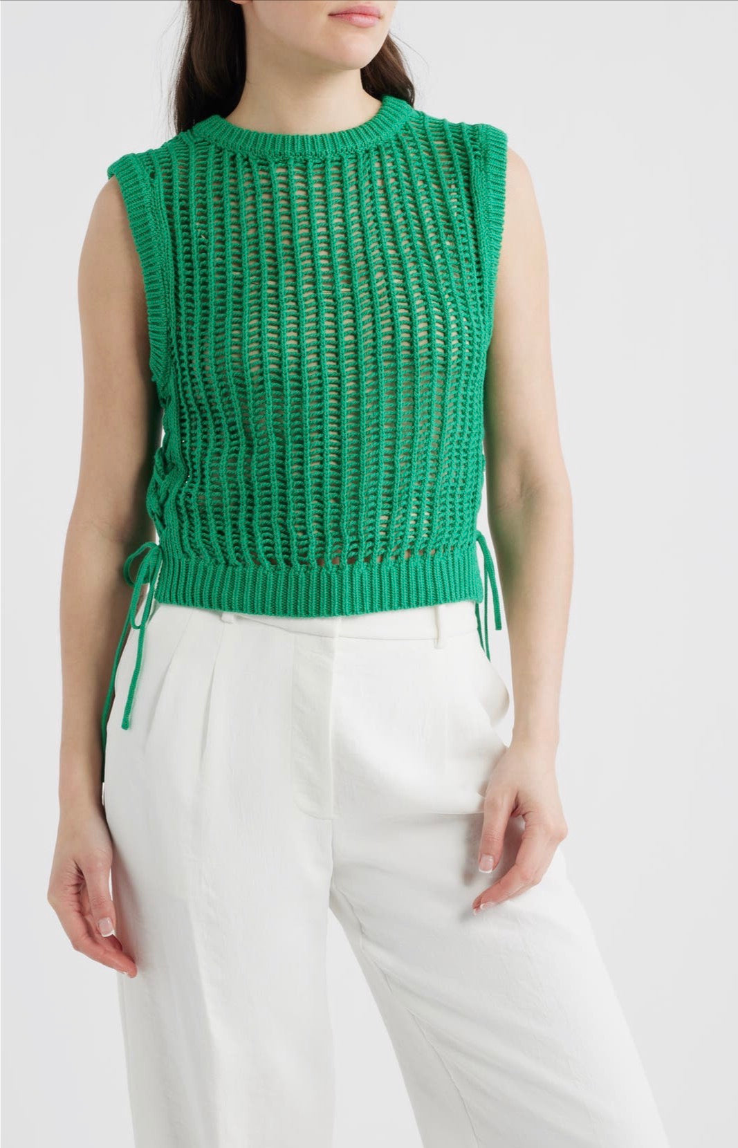 Lipari Cinched Open Stitch Sweater Vest