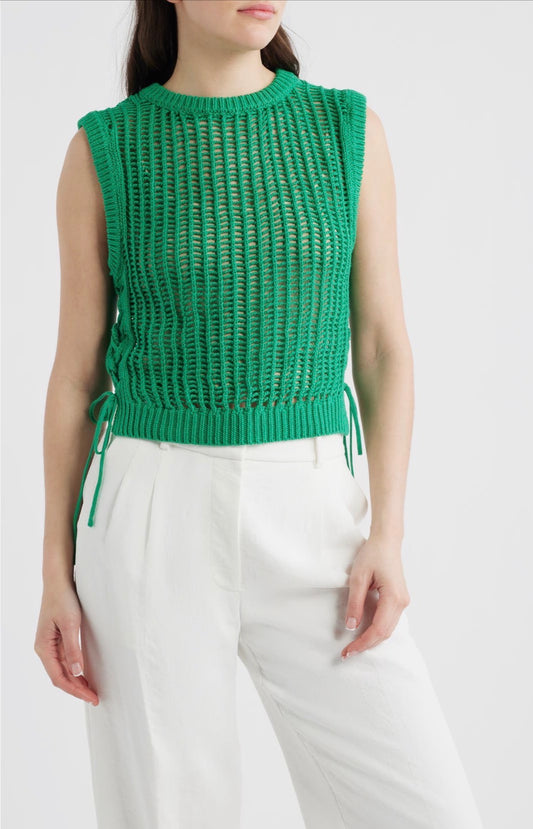 Lipari Cinched Open Stitch Sweater Vest
