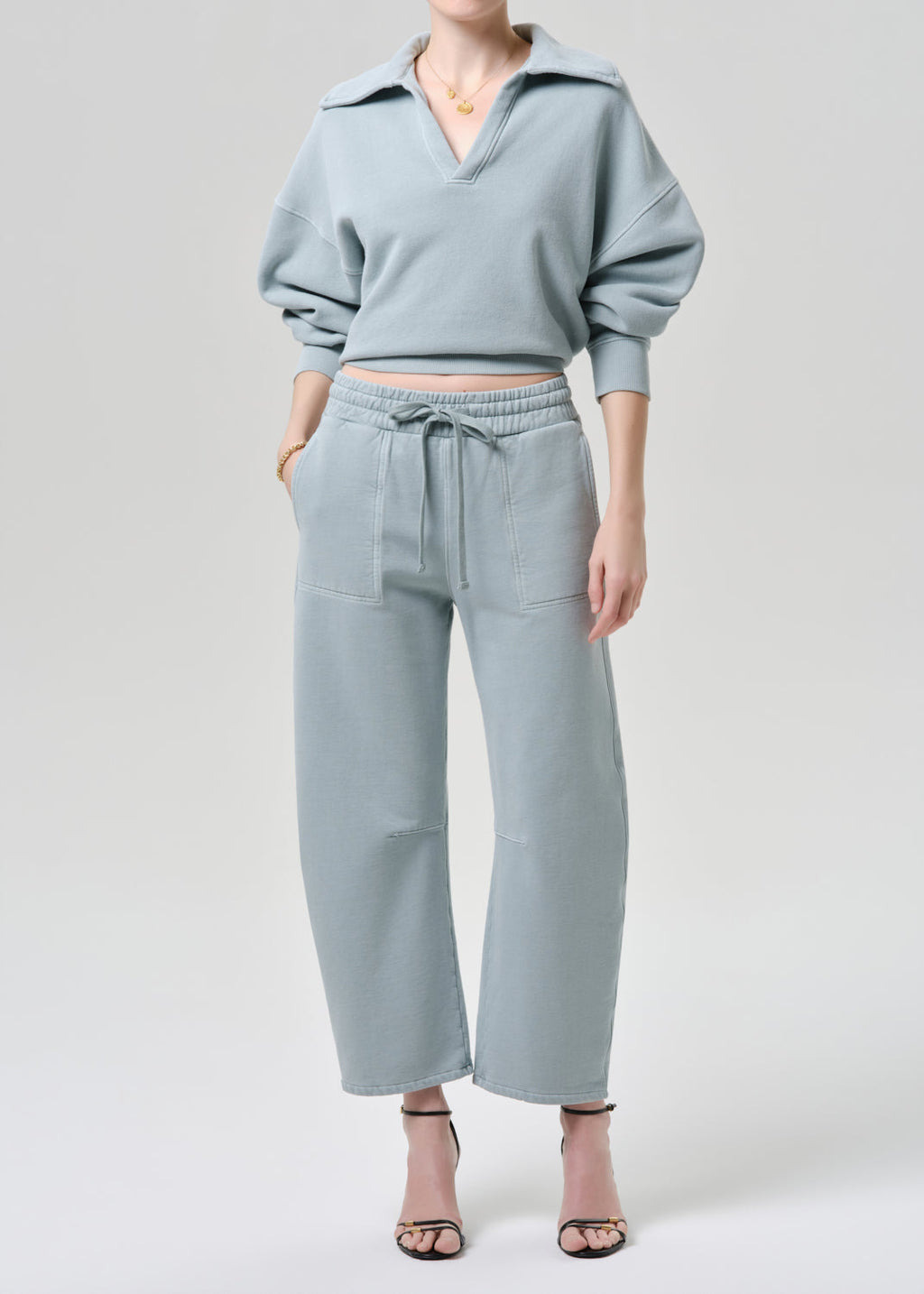 Freya Barrel Sweatpant In Sea Glass
