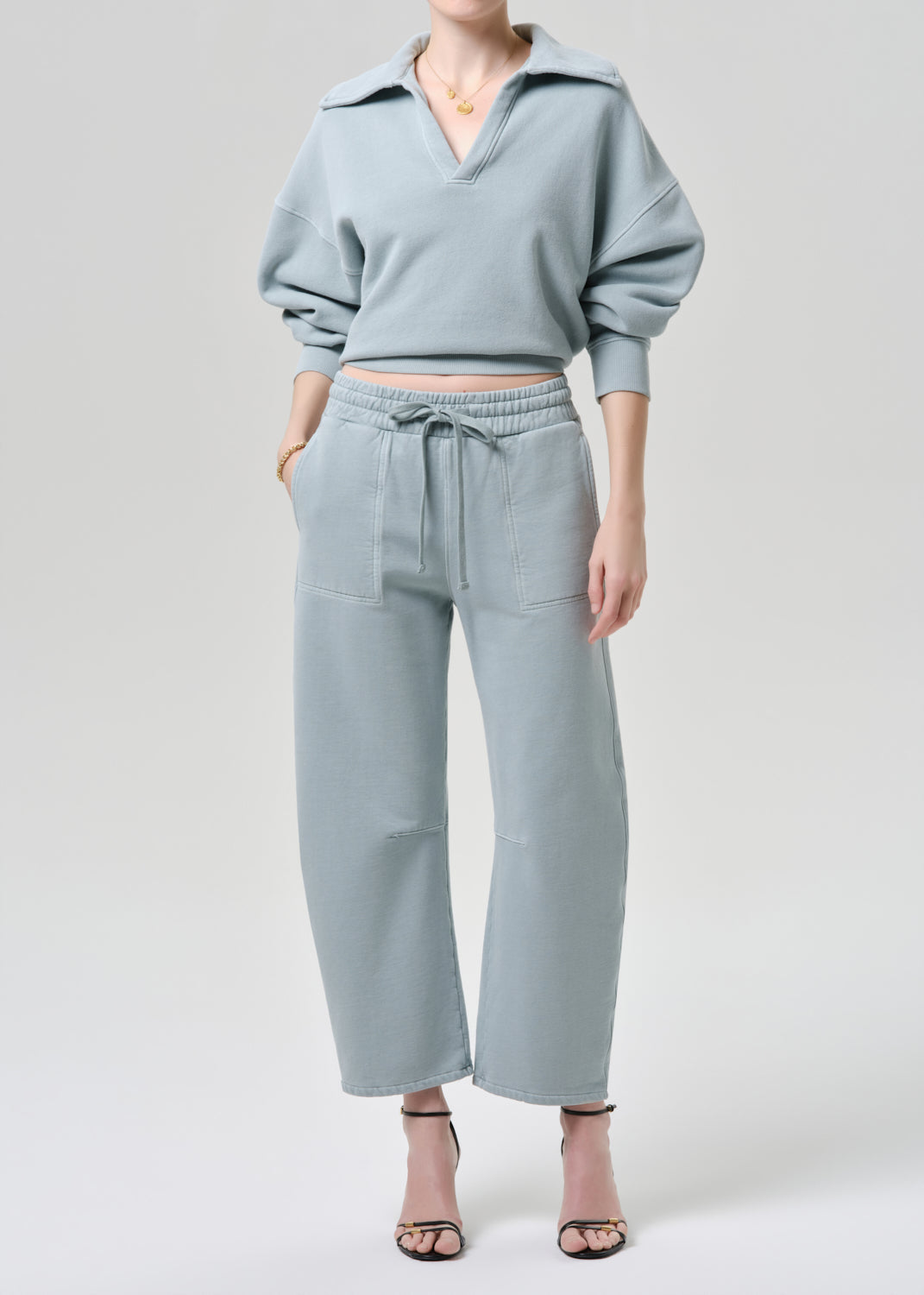 Freya Barrel Sweatpant In Sea Glass