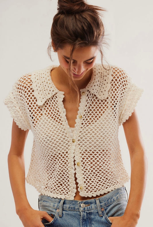 Free People Lily Crochet Top