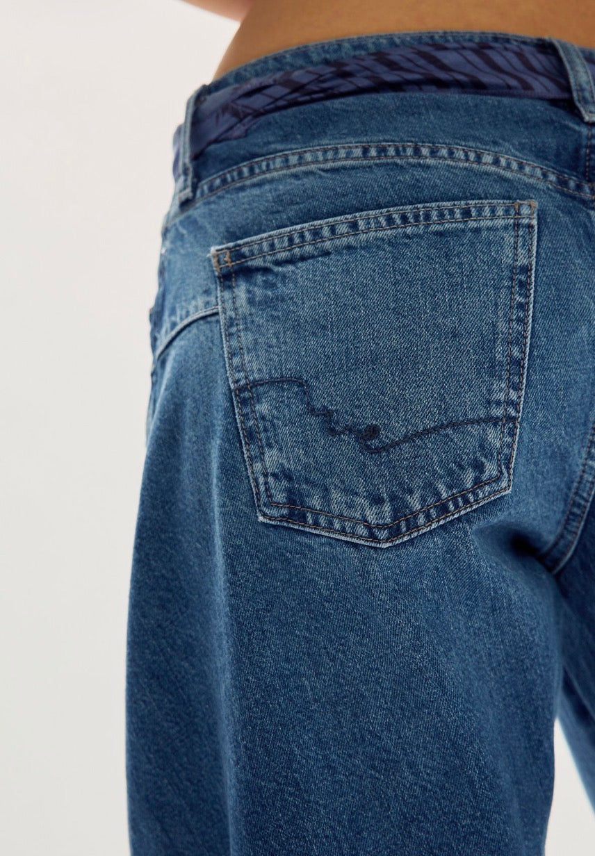 We The Free Fable Low-Rise Twisted Bowed Jeans