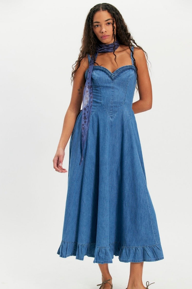 Another Season Denim Midi Dress