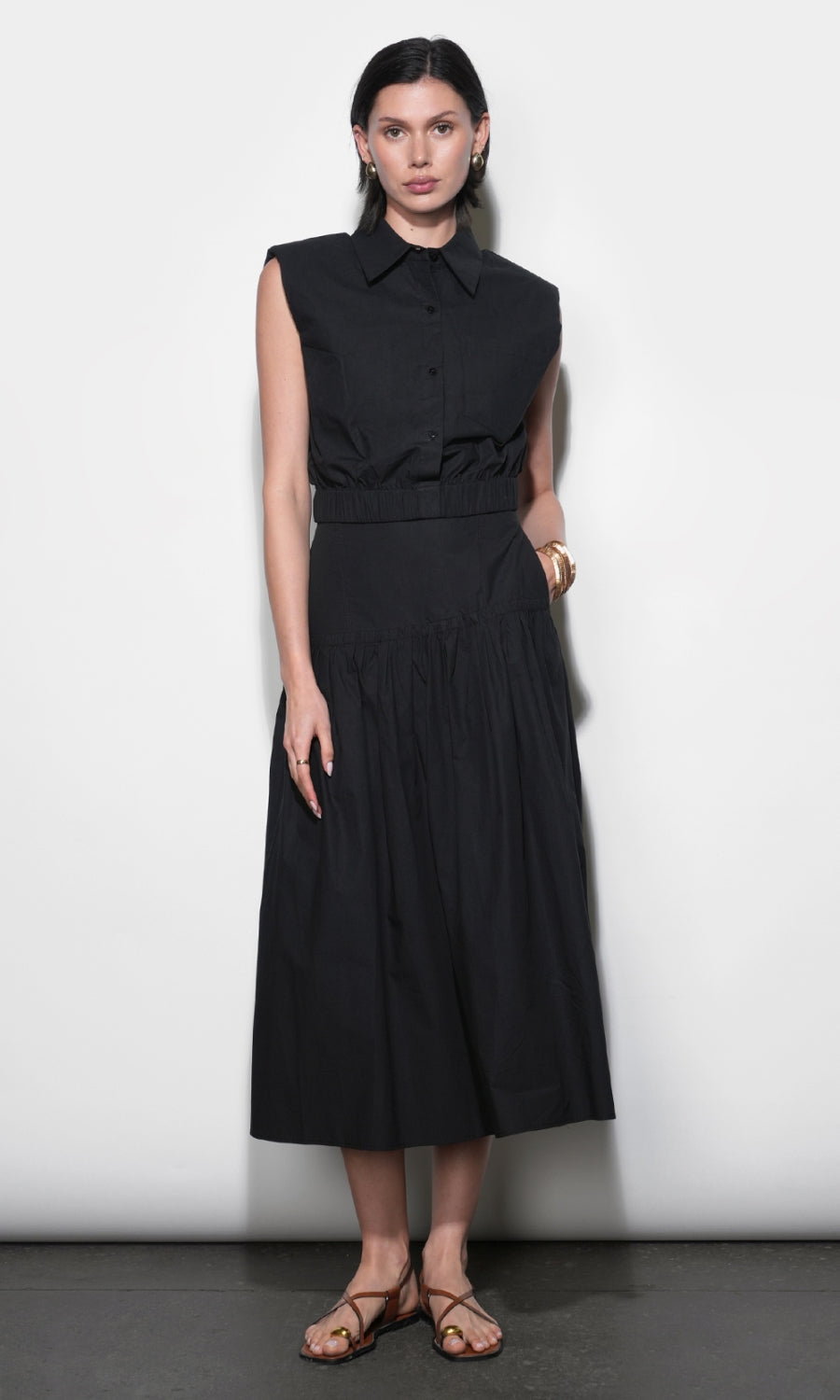 Oren Poplin Midi Skirt