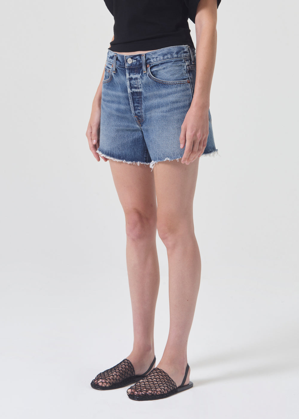 Agolde Parker Long Denim Short