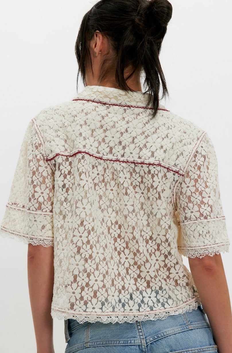 Mannie Lace Button Down
