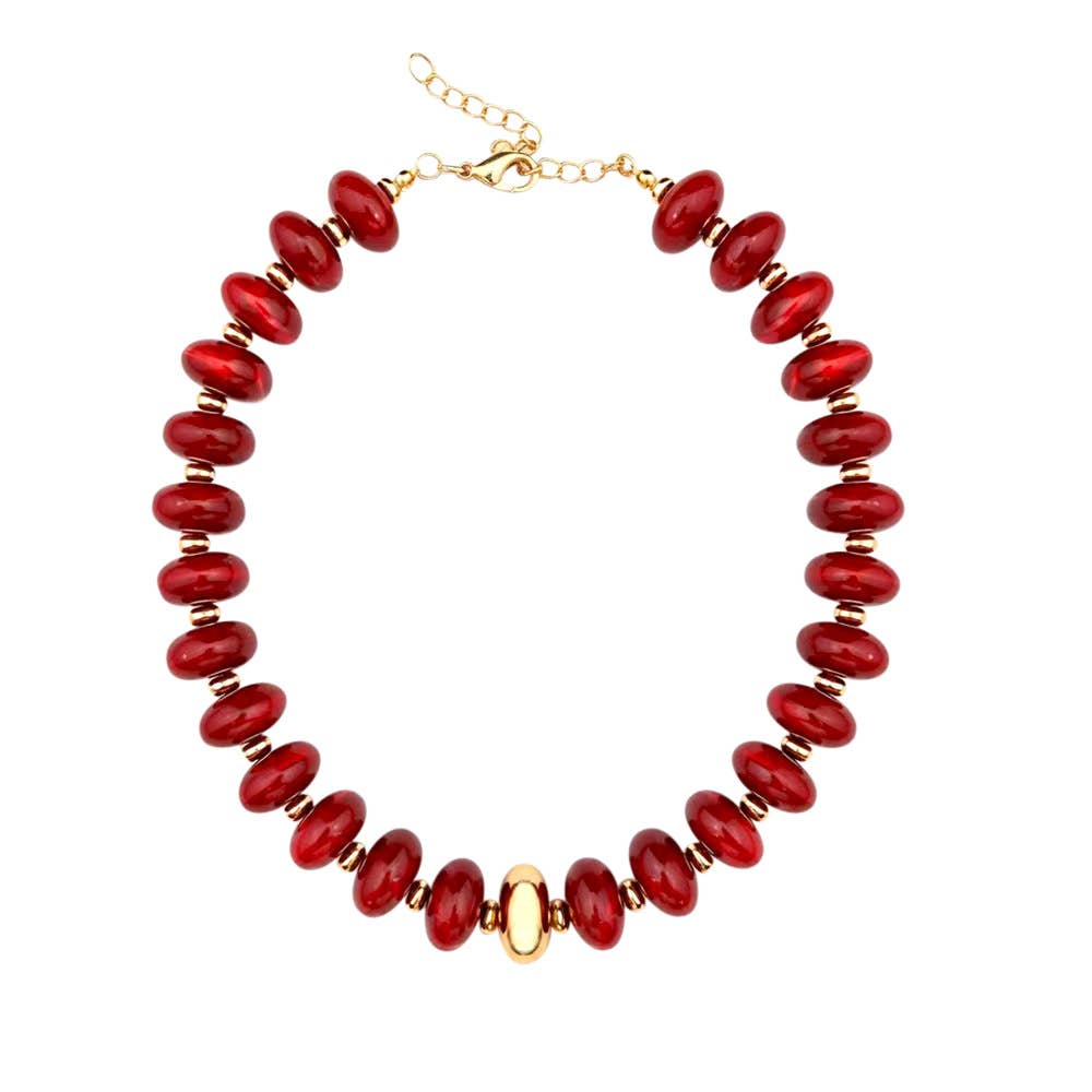 Evan Crimson Chunky Necklace