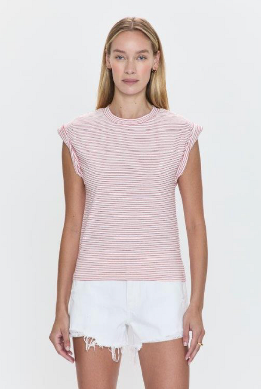 Pistola Olivia Tee in Ruby Stripe