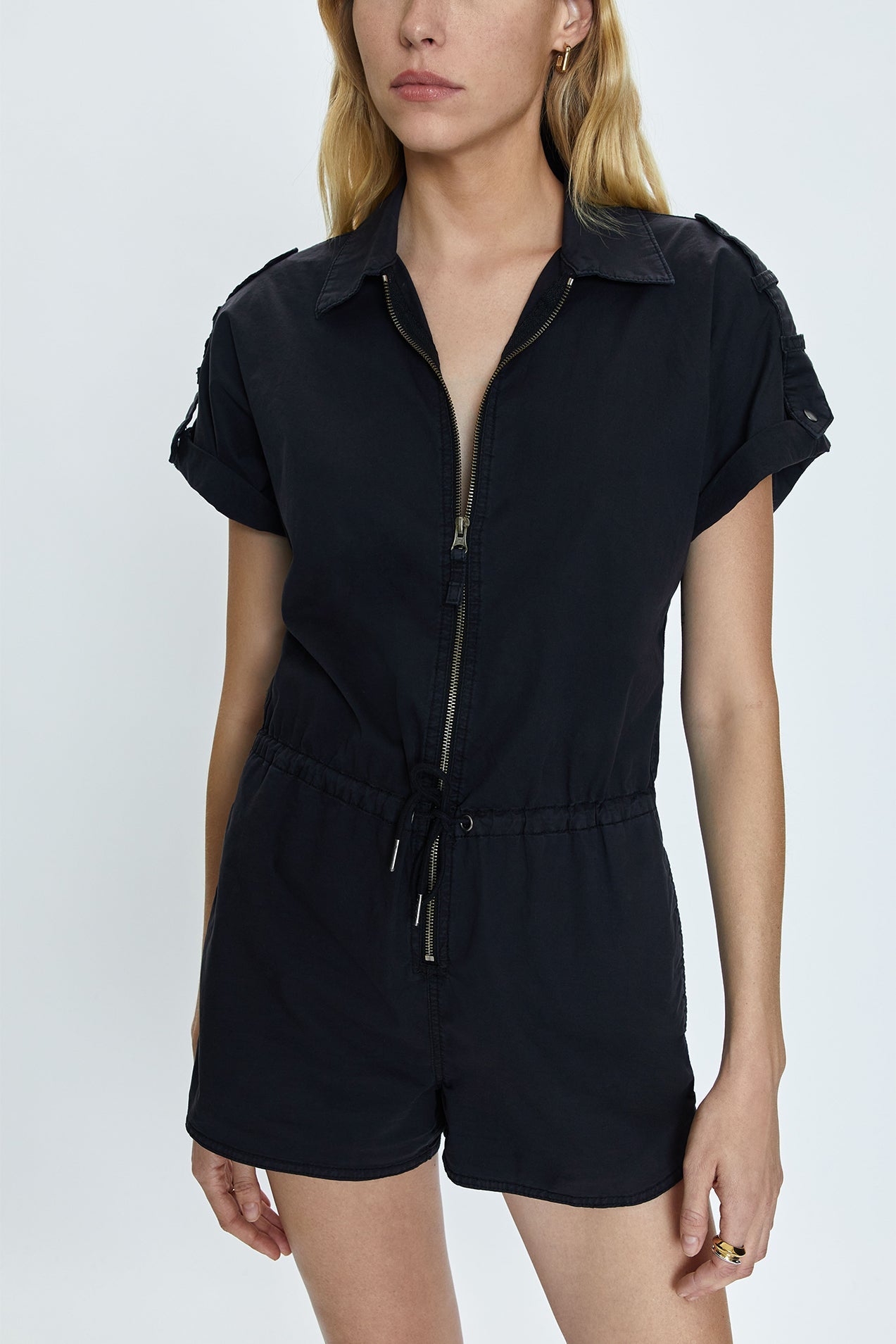 Pistola Meg Short Sleeve Zip Front Romper