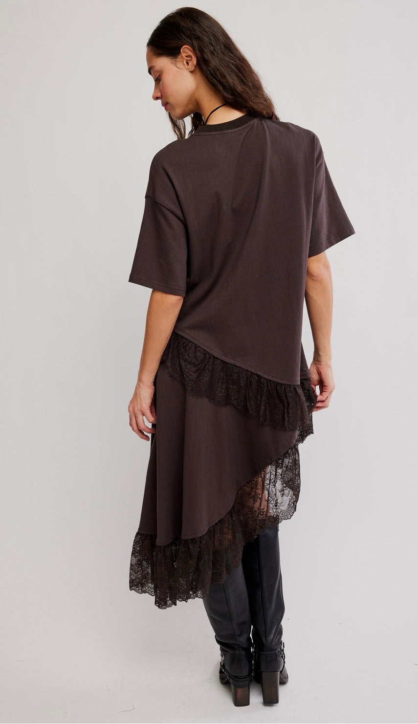 Frosted Lace Layered Tee Dress