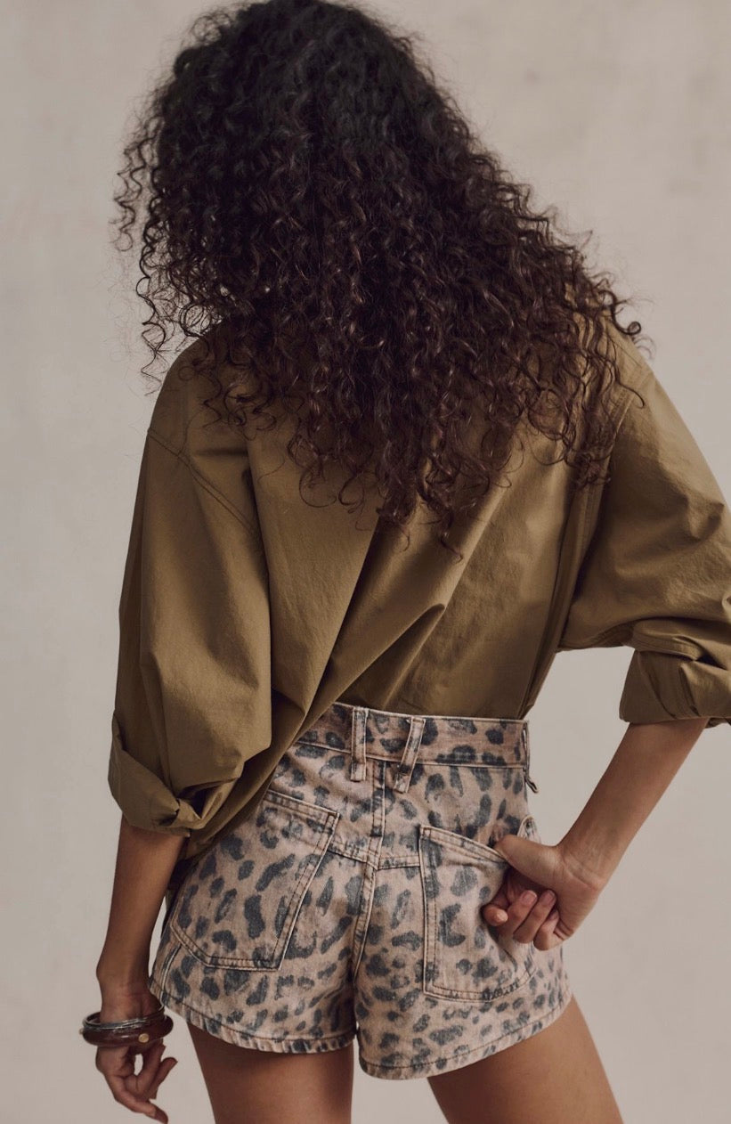 We The Free Now Or Never Printed Denim Shorts