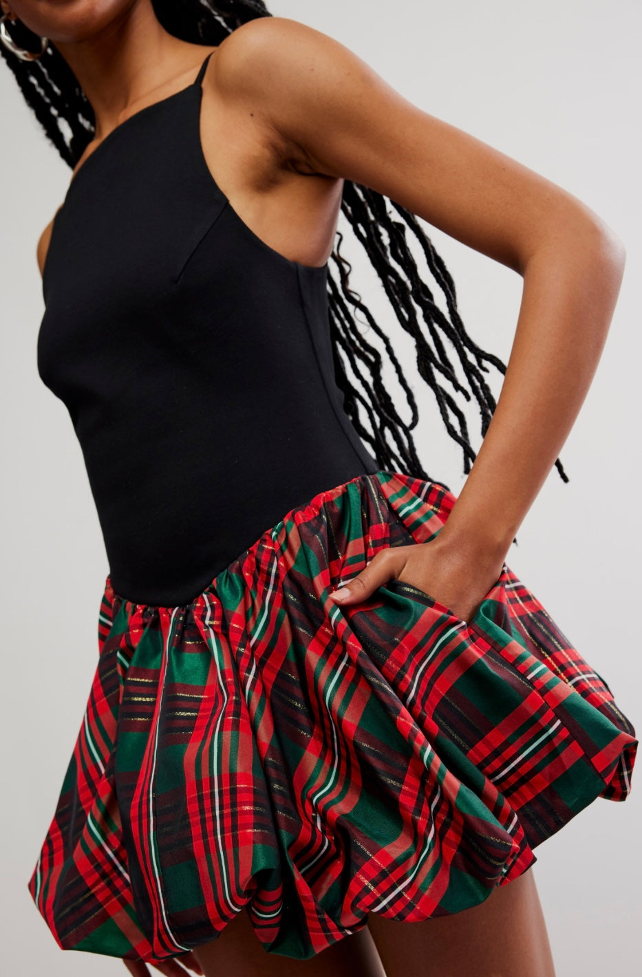 Tinsel Kiss Plaid Mini Dress