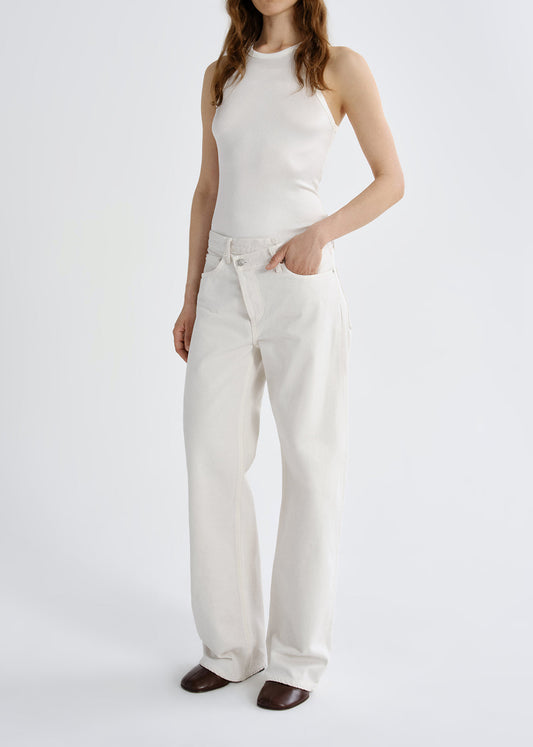 Agolde Arc Criss Cross Jean in Bone