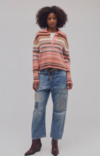 Trading Up Stripe Polo in Peach Combo
