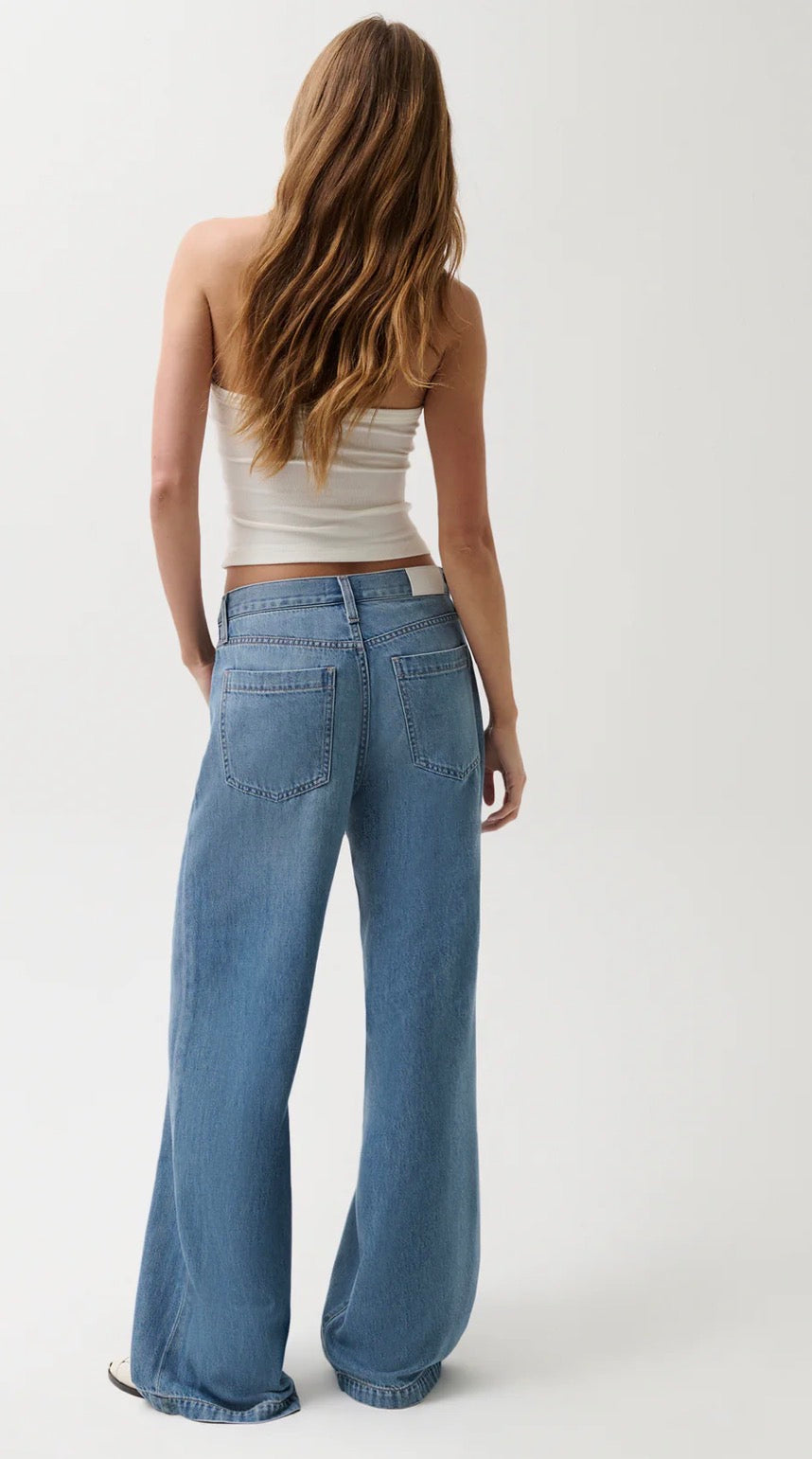 Jadyn Mid Rise Drawstring Palazzo Jean