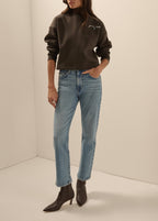 Cropped Signature Sweatshirt in Expresso By Favorite Daughter