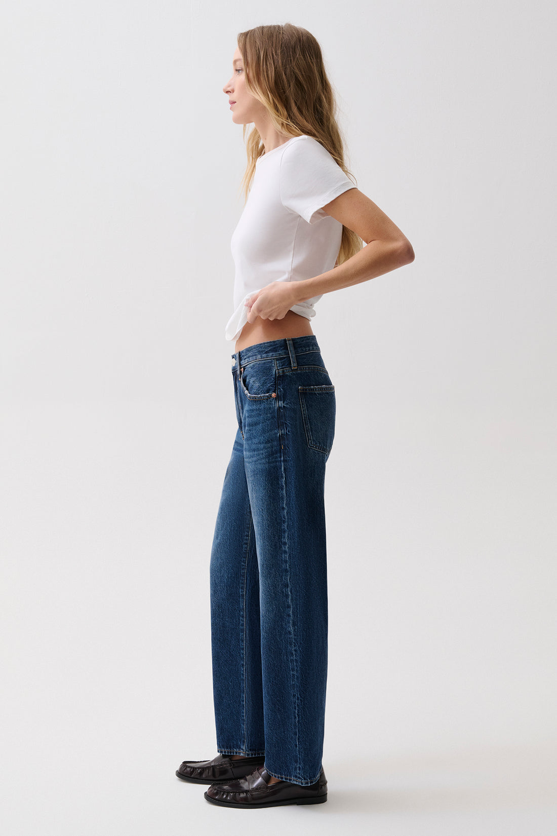 Lexi Mid Rise Bowed Straight-Moonwave