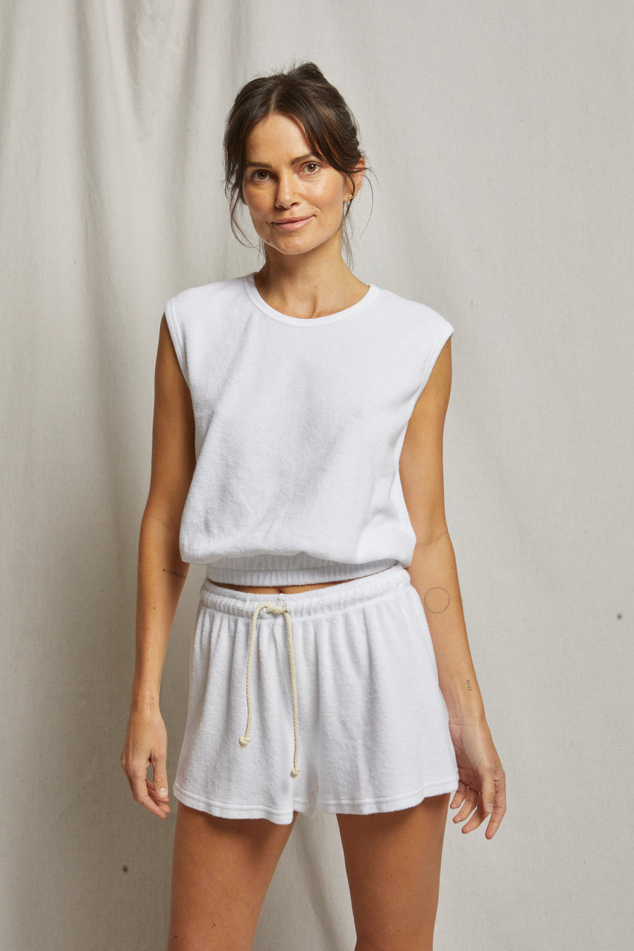Perfect White Tee Loop Banded Terry Tank
