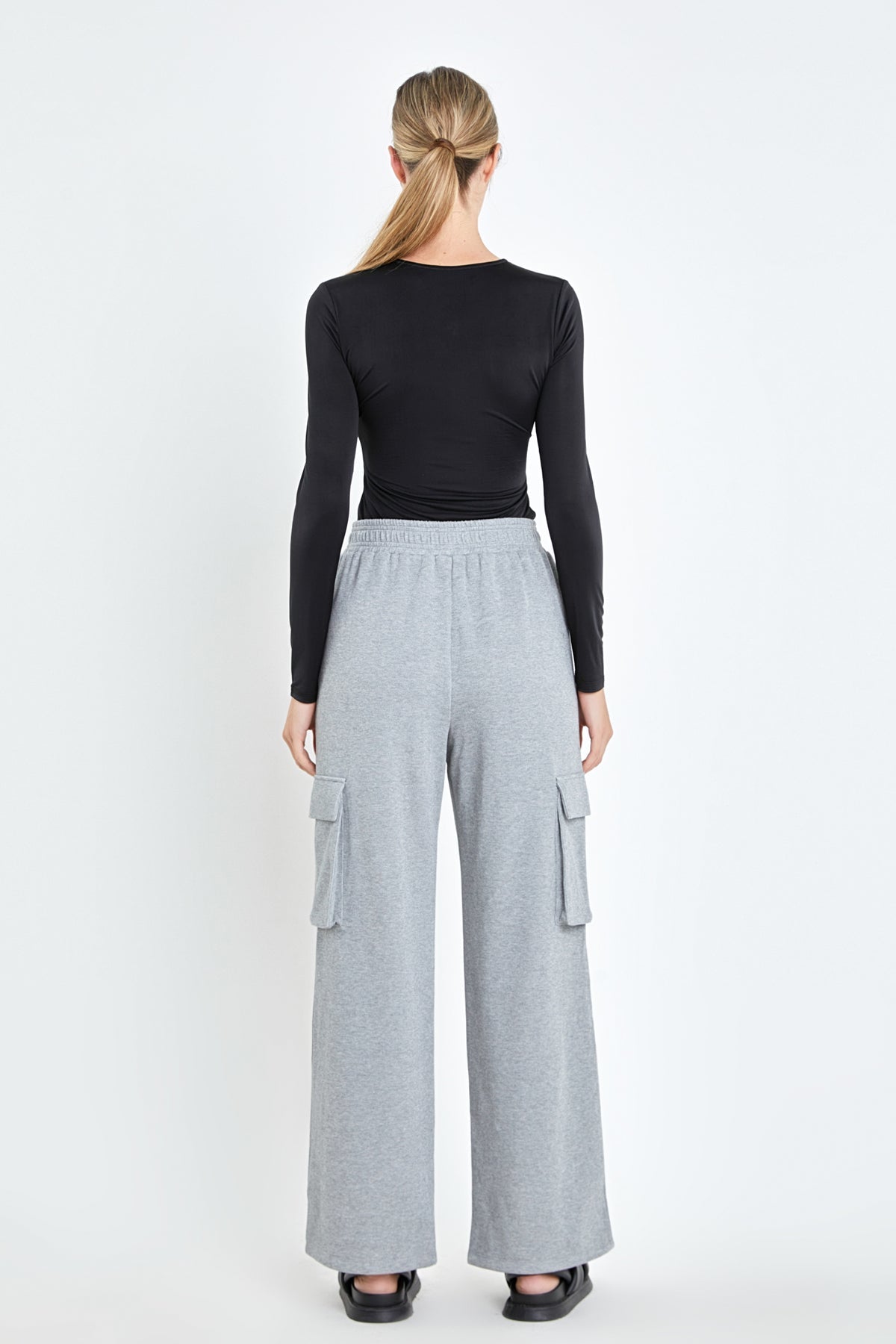 Wide Knit Pants With Pockets