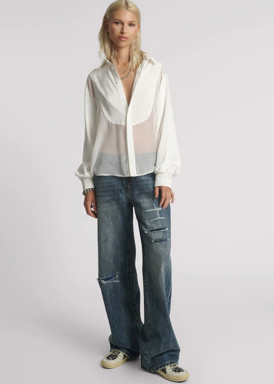 One Teaspoon Sheer Tuxedo Shirt