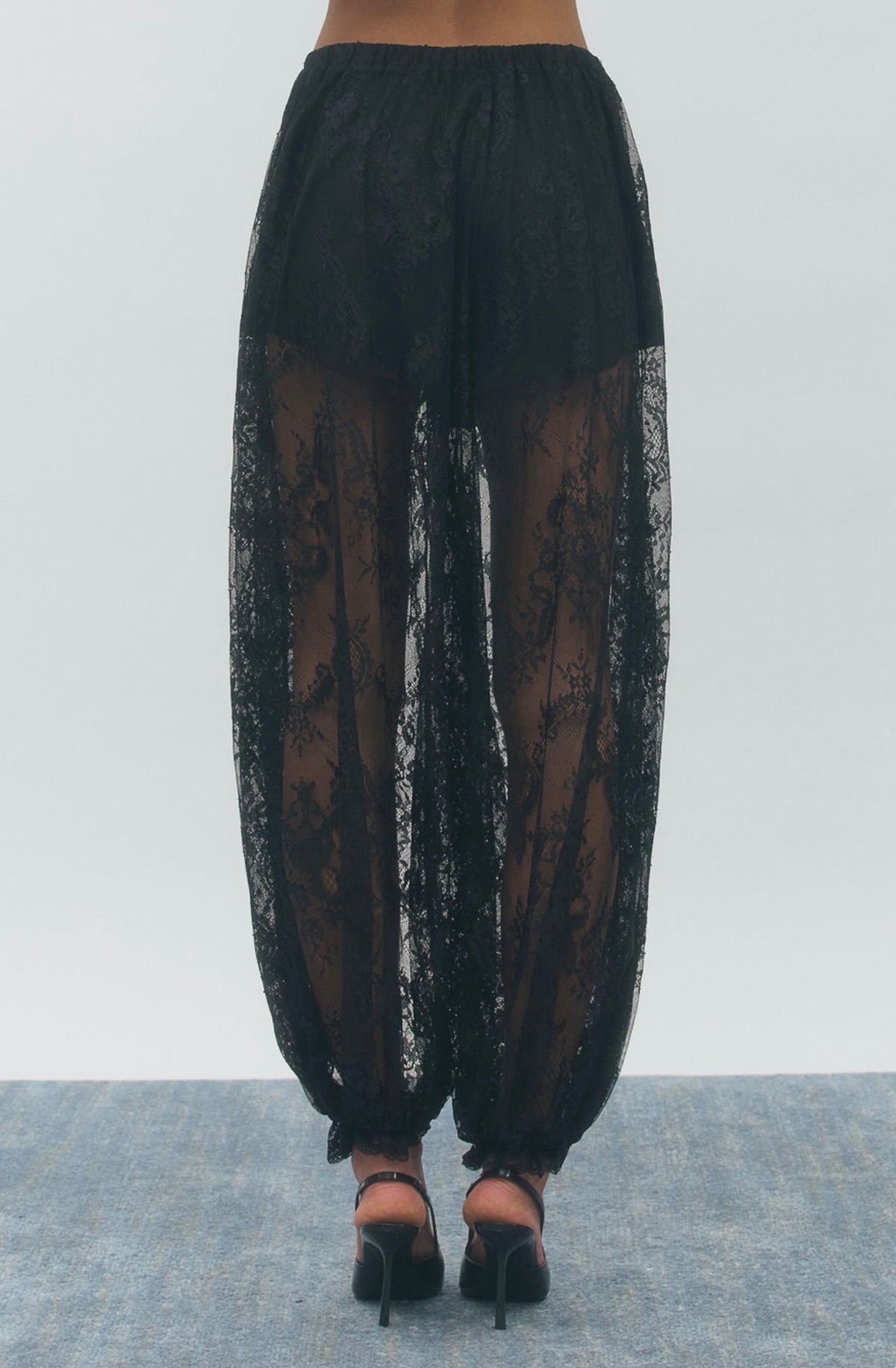 Maude Club Bijou Sheer Lace Balloon Pant