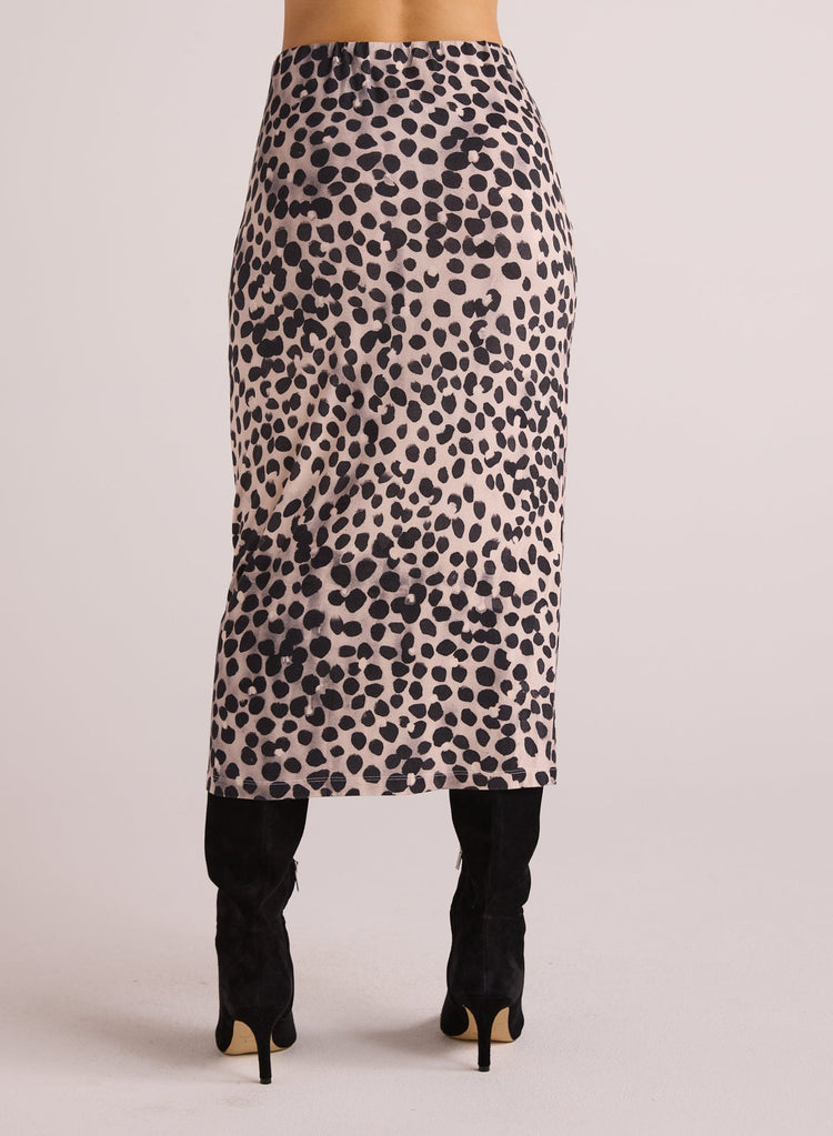 Bella Dahl Clean Waist Straight Skirt - Winter Spots Print