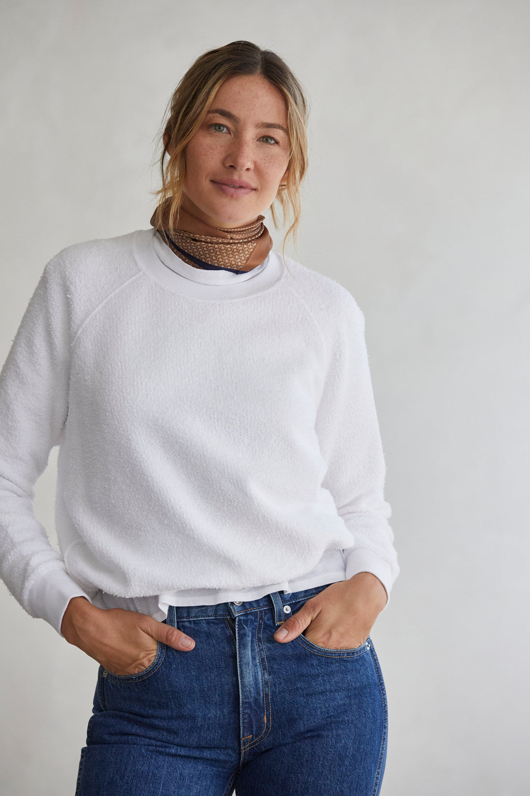 Perfect White Tee Inside Out Crewneck Sweatshirt