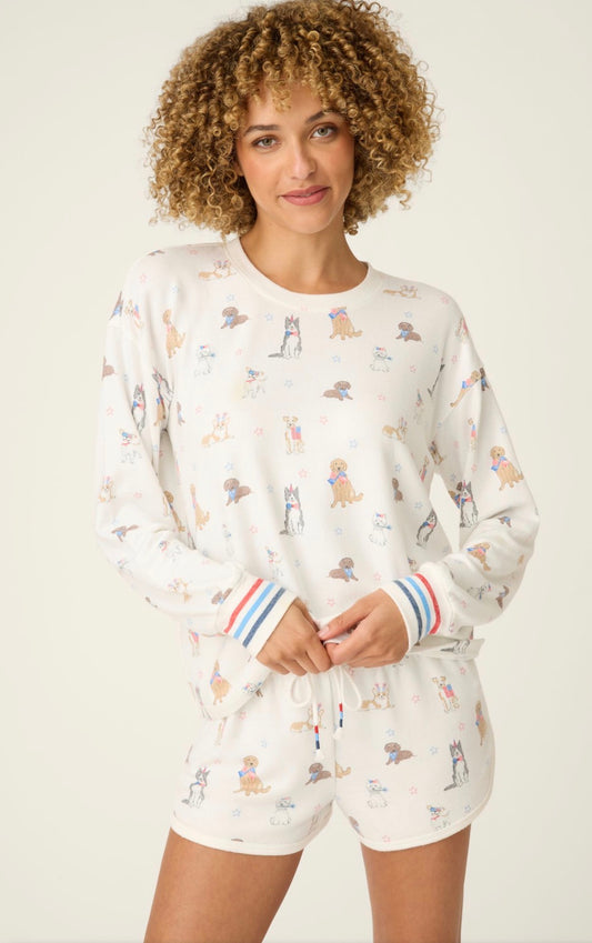 Red, White & Woof PJ Set