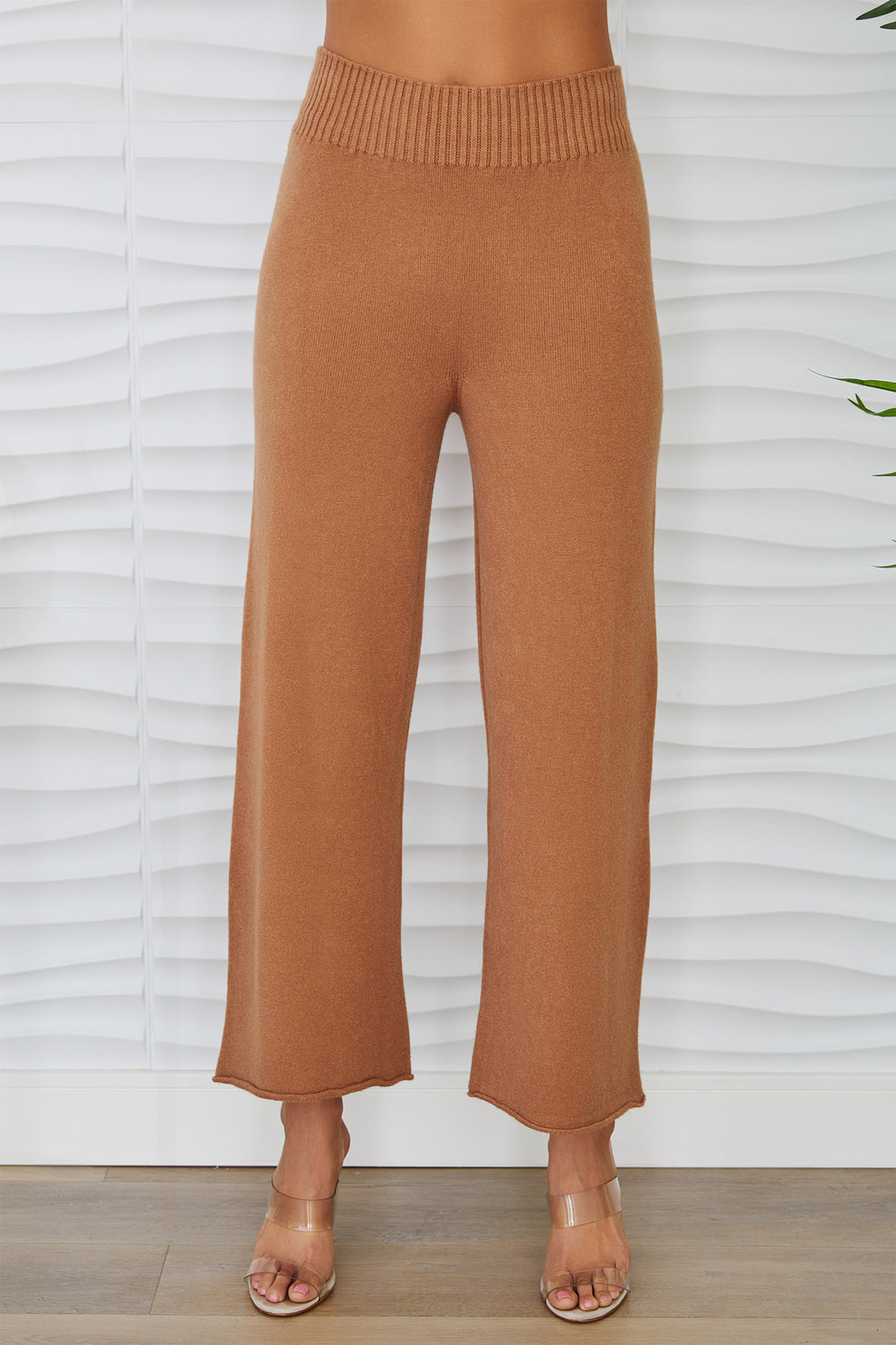 Italian Viscose Crop Knit Flare Pant