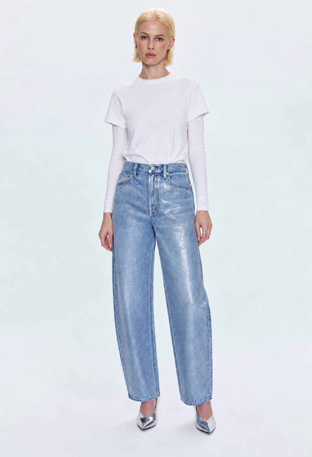 Wes Rigid Embellished Barrel Jean