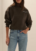 Cropped Signature Sweatshirt in Expresso By Favorite Daughter