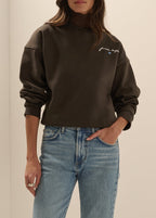 Cropped Signature Sweatshirt in Expresso By Favorite Daughter