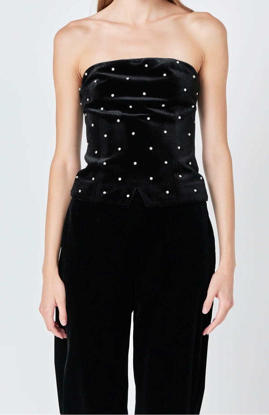 Endless Rose Velvet Rhinestone Bustier
