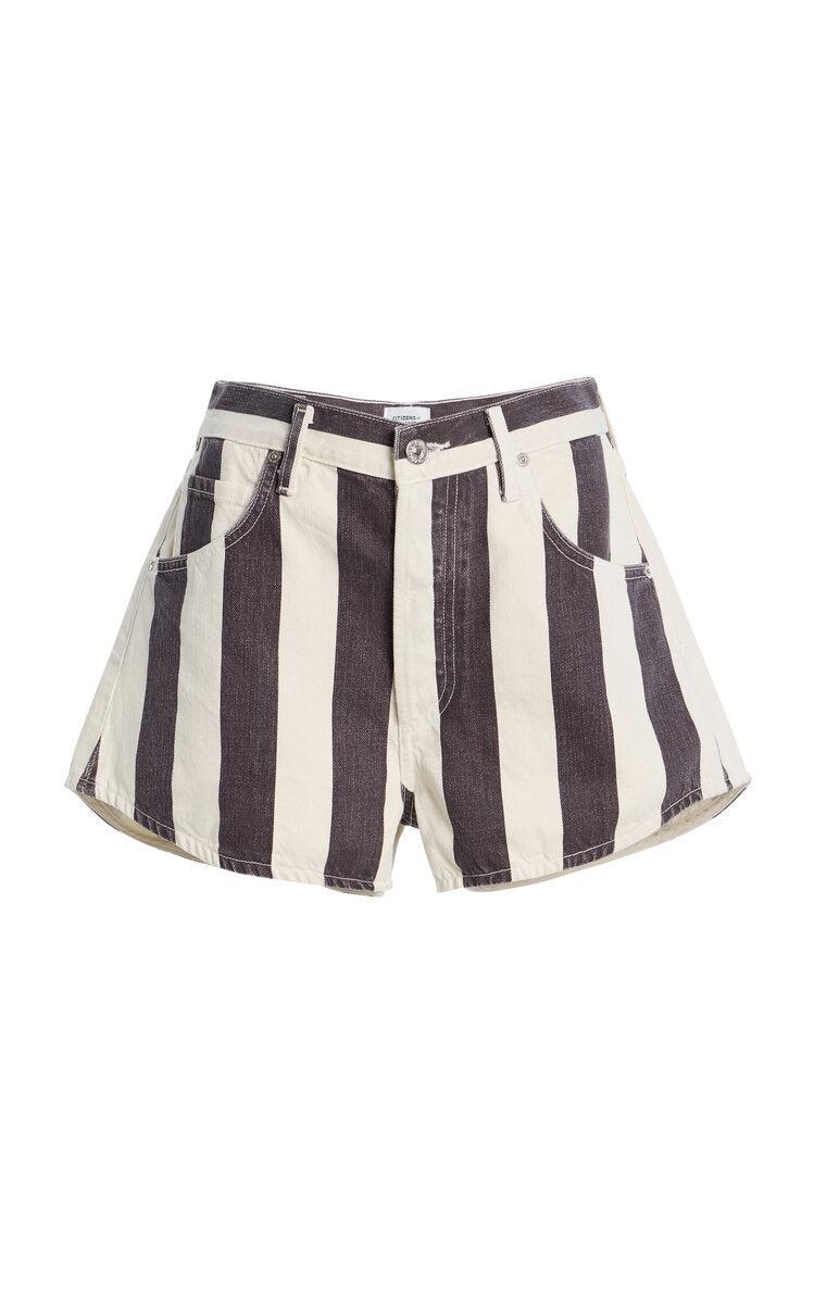Abita Striped Denim Shorts