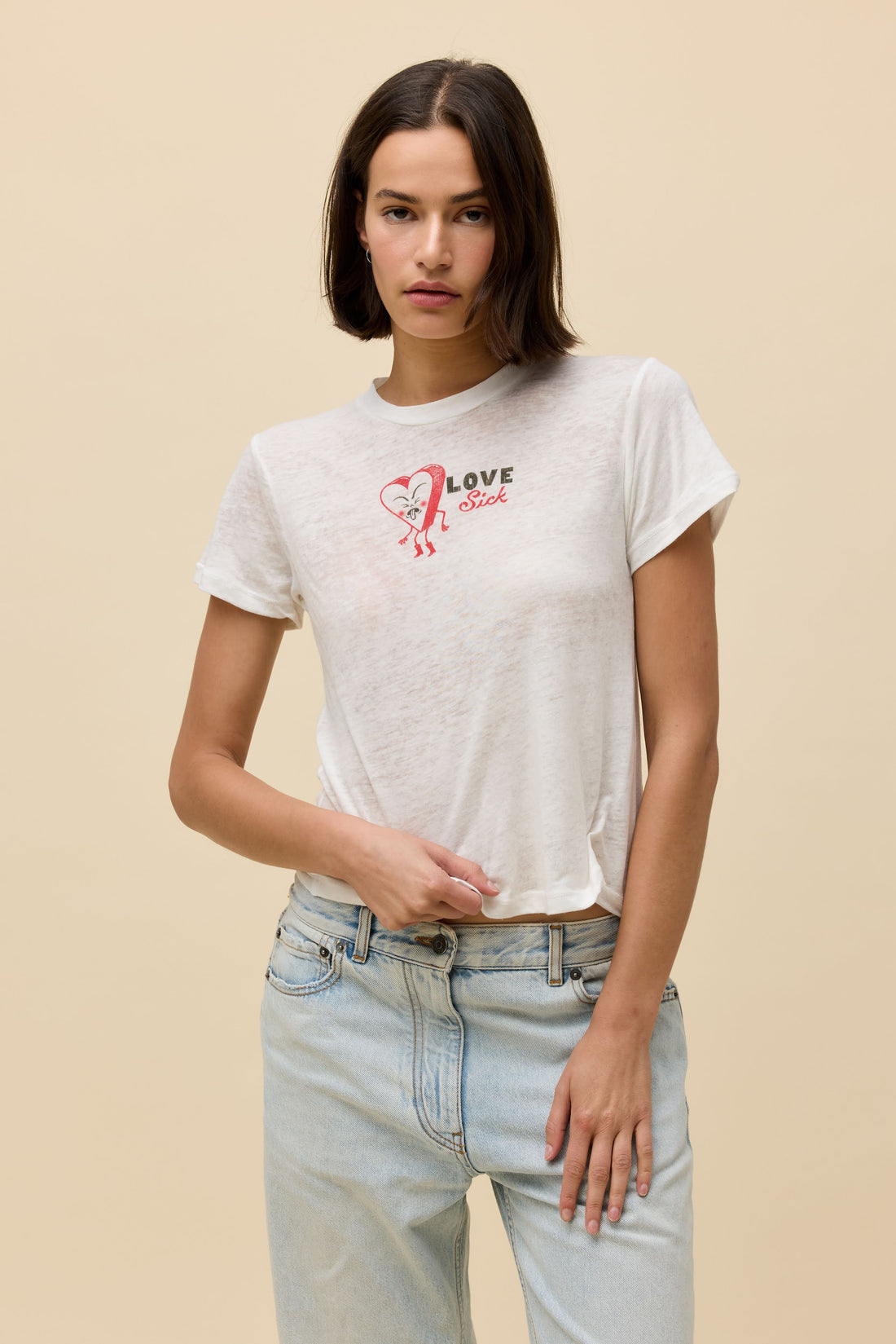 Love Sick Heart Burnout Tee