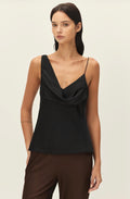 Etta Black Satin Cami Top