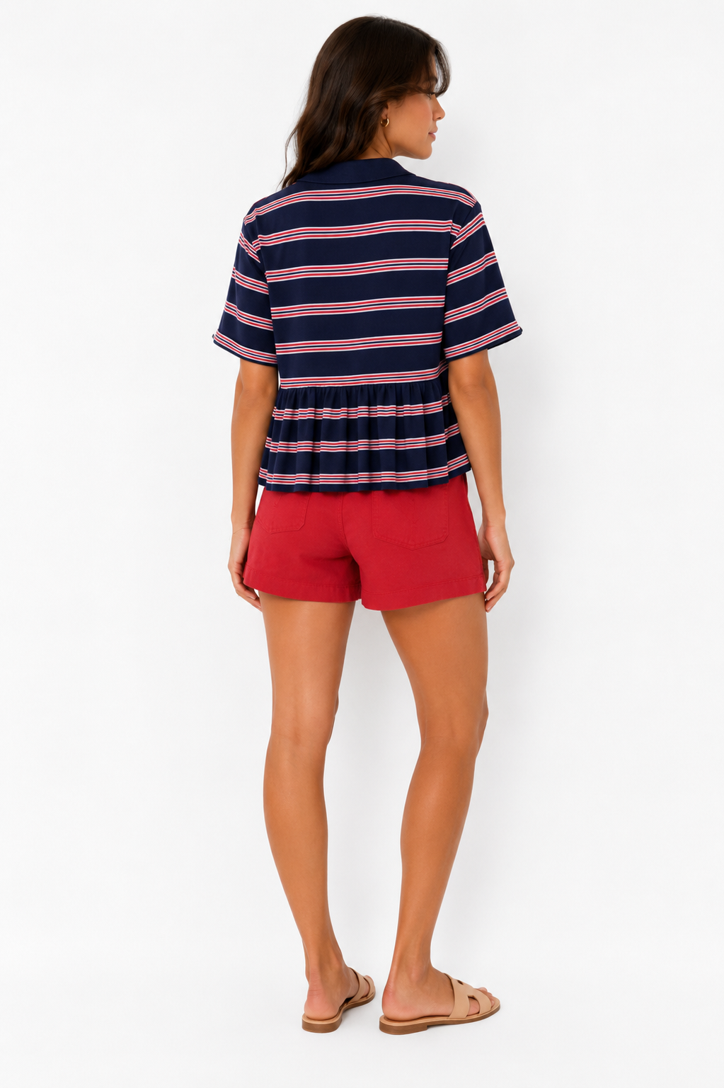 Navy Stripe Bunny Polo